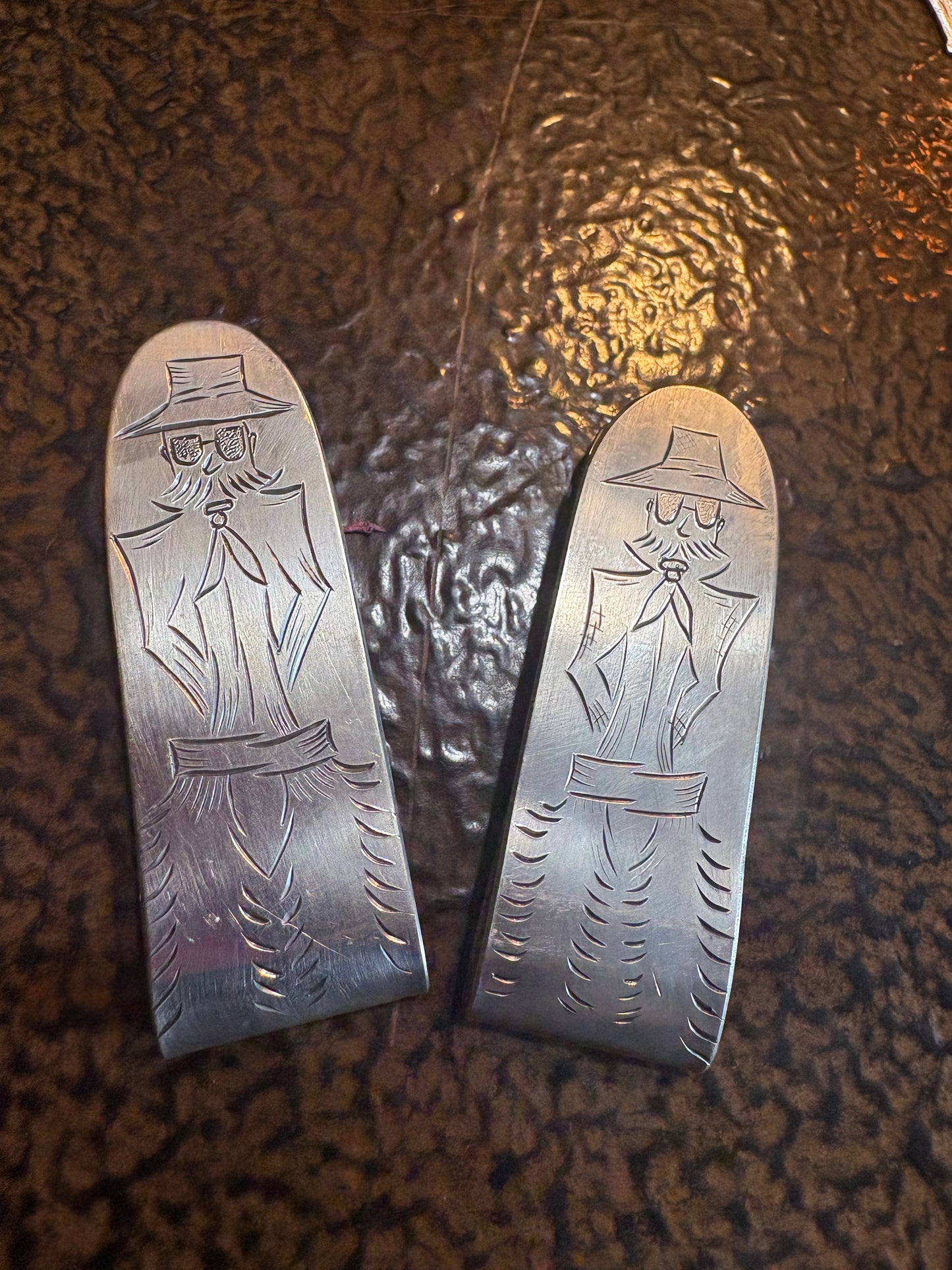 Money Clip With Engraved Cowboy