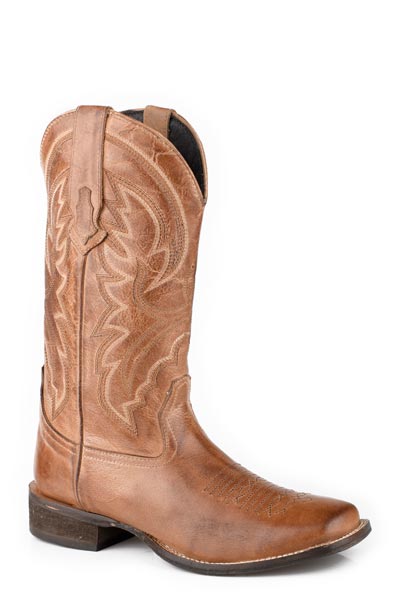 Women's Roper Tan Burnished Boots Square-Toe