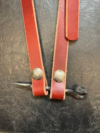 Engraved Silver Spoon Buckle Split Ear Headstall