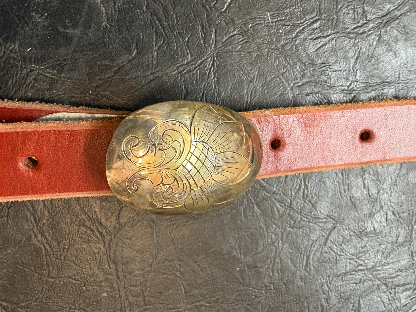 Engraved Silver Spoon Buckle Split Ear Headstall