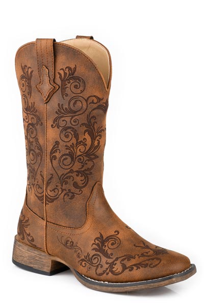 Roper Cognac Faux Leather Boots