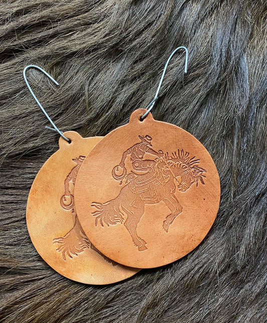 Buckin' Horse Leather Ornament
