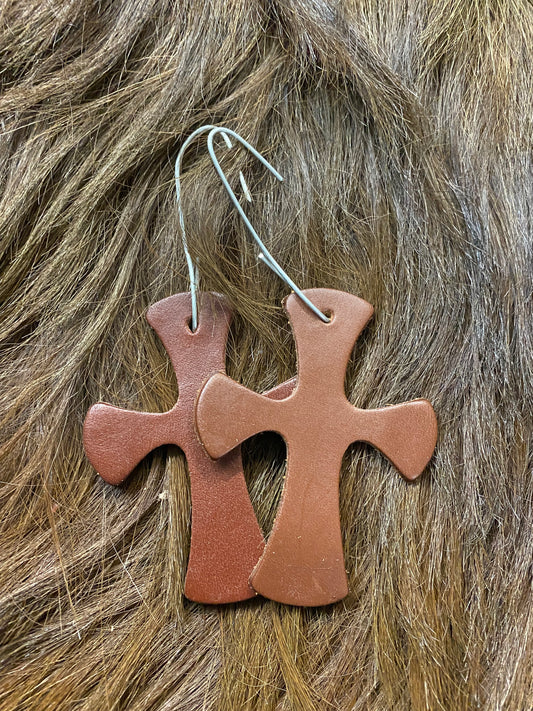 Cross Handmade Leather Ornament