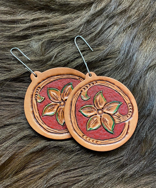 Christmas Floral Leather Ornament