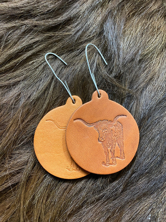 Longhorn Leather Ornament